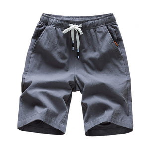 Trendy Men Shorts Summer Mid-Waist Thin Elastic Waist Knee Length Pants Short Pants Ice Silk | TageUnlimited
