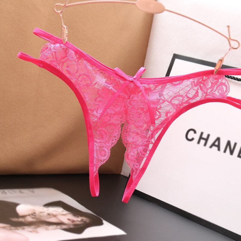 TrowBridge Transparent Women Panties Female Lace Underwear Open Crotch Thongs Sexy Lingerie Erotic Panty Hot G-String Cute Bow | TageUnlimited
