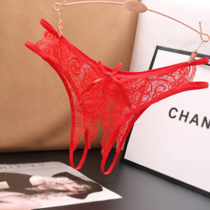 TrowBridge Transparent Women Panties Female Lace Underwear Open Crotch Thongs Sexy Lingerie Erotic Panty Hot G-String Cute Bow | TageUnlimited