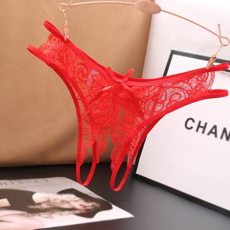 TrowBridge Transparent Women&#39;s Panties Female Lace Underwear Open Crotch Thongs Sexy Lingerie Erotic Panty Hot G-String Cute Bow | TageUnlimited