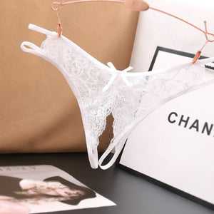 TrowBridge Transparent Women Panties Female Lace Underwear Open Crotch Thongs Sexy Lingerie Erotic Panty Hot G-String Cute Bow | TageUnlimited