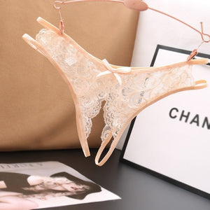 TrowBridge Transparent Women Panties Female Lace Underwear Open Crotch Thongs Sexy Lingerie Erotic Panty Hot G-String Cute Bow | TageUnlimited