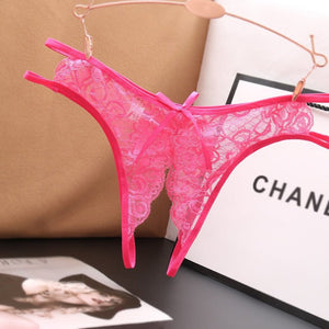 TrowBridge Transparent Women Panties Female Lace Underwear Open Crotch Thongs Sexy Lingerie Erotic Panty Hot G-String Cute Bow | TageUnlimited