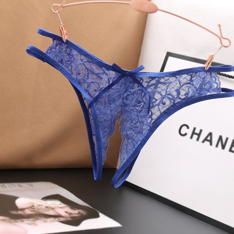 TrowBridge Transparent Women Panties Female Lace Underwear Open Crotch Thongs Sexy Lingerie Erotic Panty Hot G-String Cute Bow | TageUnlimited