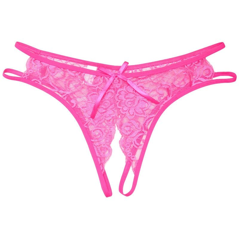 TrowBridge Transparent Women Panties Female Lace Underwear Open Crotch Thongs Sexy Lingerie Erotic Panty Hot G-String Cute Bow | TageUnlimited