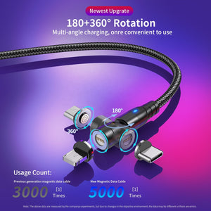 USLION PD60W 3 in 1 USB C To Type C 540 Magnetic Cable Charger Charging Cable Magnet Data Cables For iPhone 14 For Macbook | Tage-Active