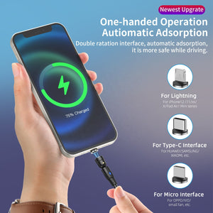 USLION PD60W 3 in 1 USB C To Type C 540 Magnetic Cable Charger Charging Cable Magnet Data Cables For iPhone 14 For Macbook | Tage-Active