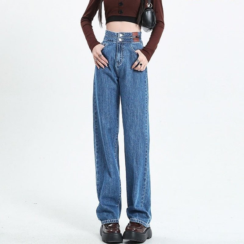 Vintage Baggy Y2k High Waist Jeans Woman Streetwear Korean Women&#39;s Jeans Denim Clothing Women Pants Straight Leg Jeans Fashion | 0 | TageUnlimited