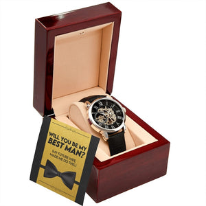 Will You Be My Best Man | Openwork Watch Plus Message Card | Jewelry | TageUnlimited