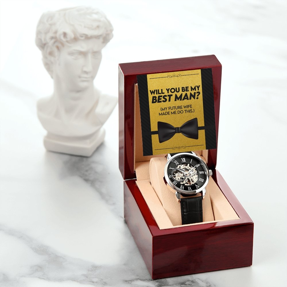 Will You Be My Best Man | Openwork Watch Plus Message Card | Jewelry | TageUnlimited