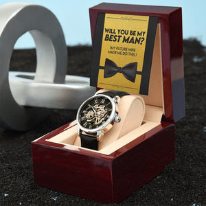 Will You Be My Best Man | Openwork Watch Plus Message Card | Jewelry | TageUnlimited