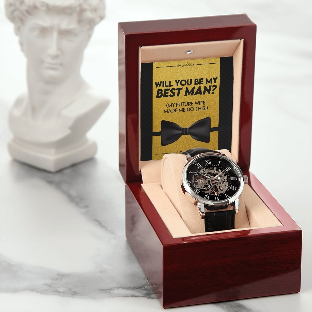 Will You Be My Best Man | Openwork Watch Plus Message Card | Jewelry | TageUnlimited