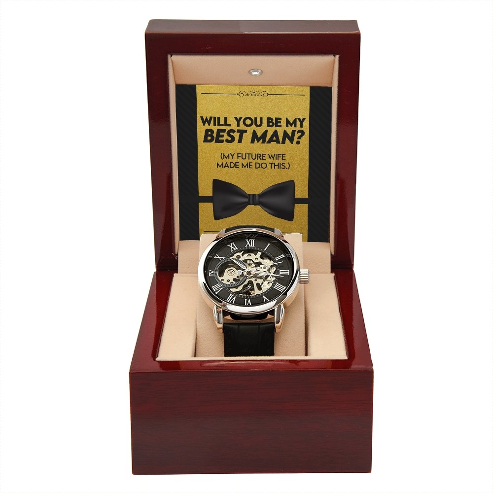 Will You Be My Best Man | Openwork Watch Plus Message Card | Jewelry | TageUnlimited