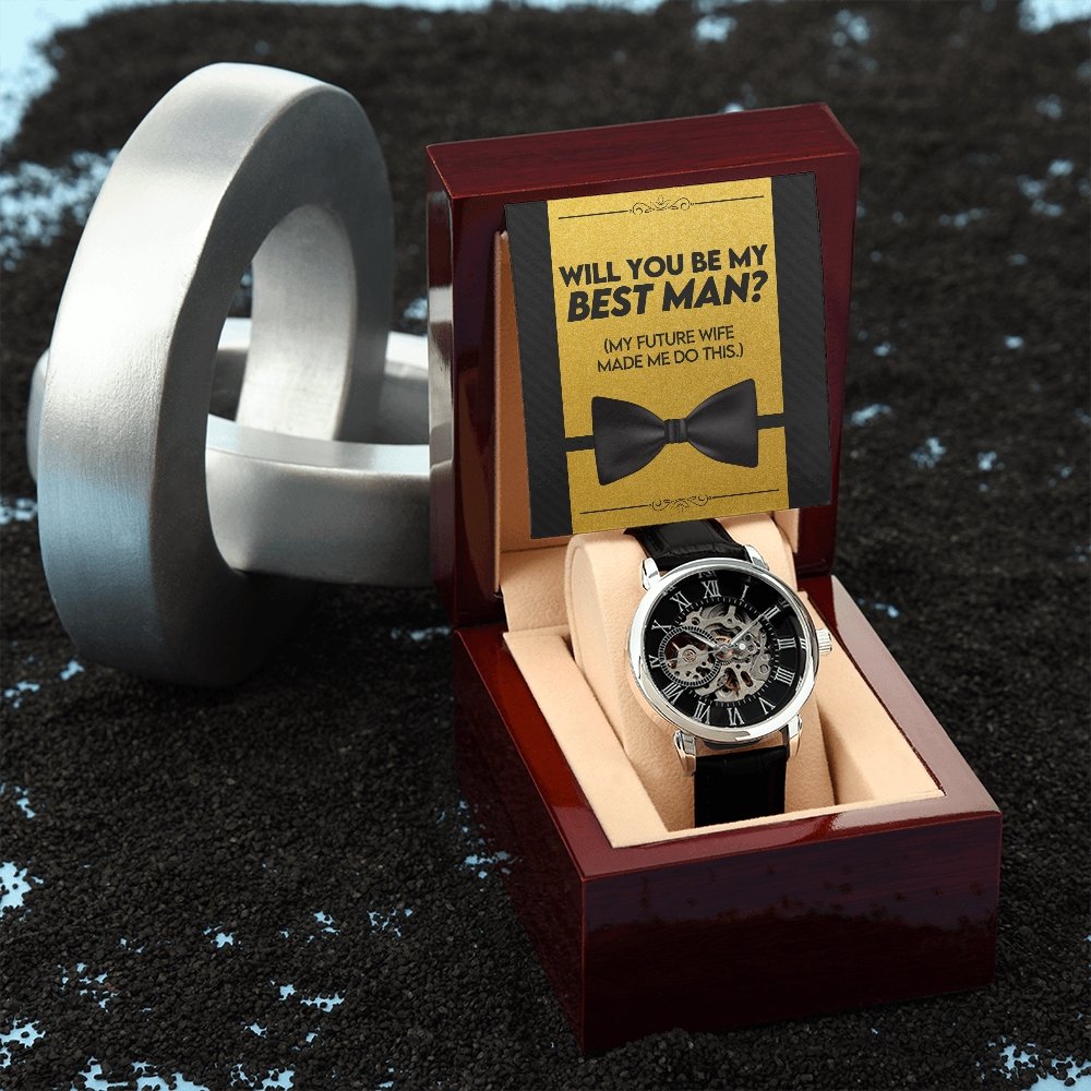 Will You Be My Best Man | Openwork Watch Plus Message Card | Jewelry | TageUnlimited