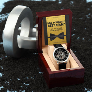 Will You Be My Best Man | Openwork Watch Plus Message Card | Jewelry | TageUnlimited