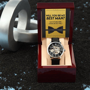 Will You Be My Best Man | Openwork Watch Plus Message Card | Jewelry | TageUnlimited