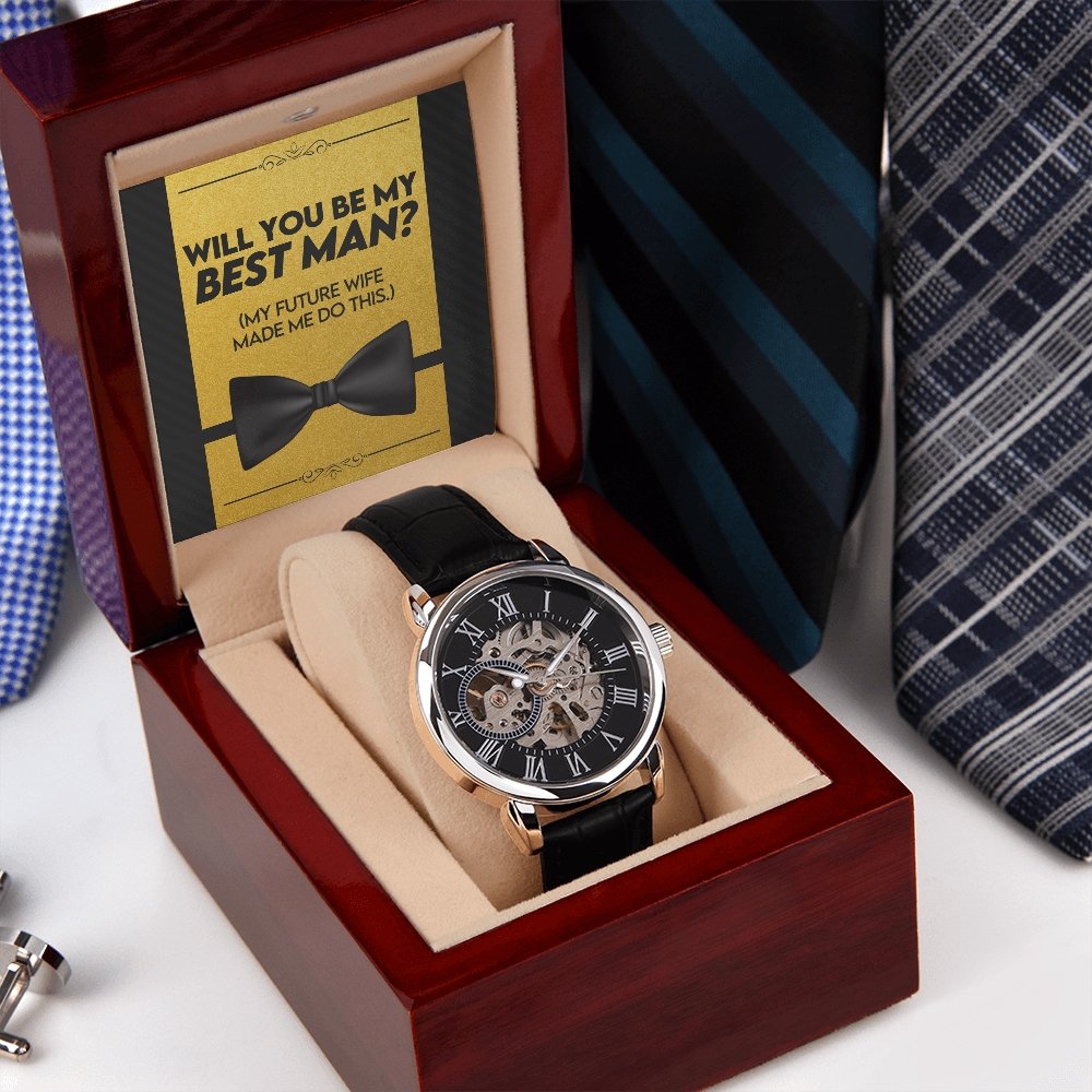 Will You Be My Best Man | Openwork Watch Plus Message Card | Jewelry | TageUnlimited