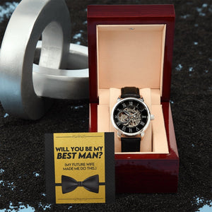 Will You Be My Best Man | Openwork Watch Plus Message Card | Jewelry | TageUnlimited