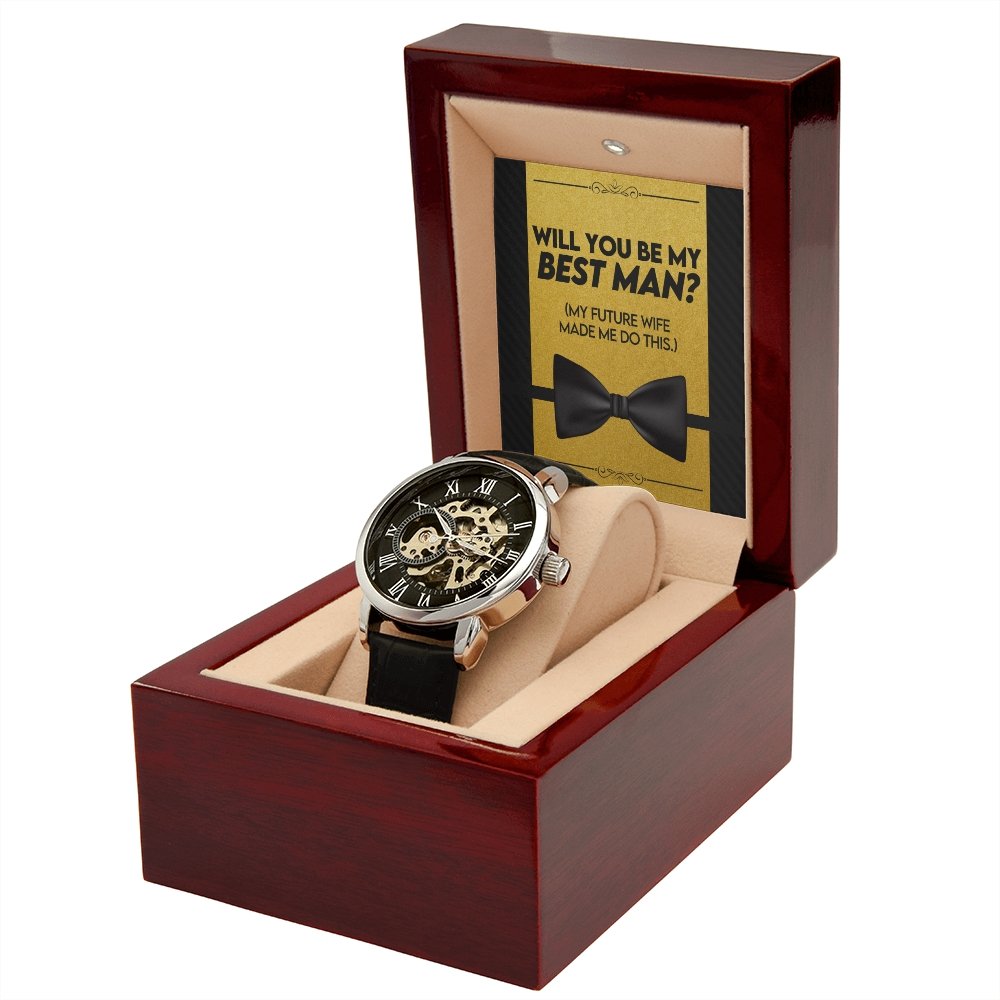 Will You Be My Best Man | Openwork Watch Plus Message Card | Jewelry | TageUnlimited
