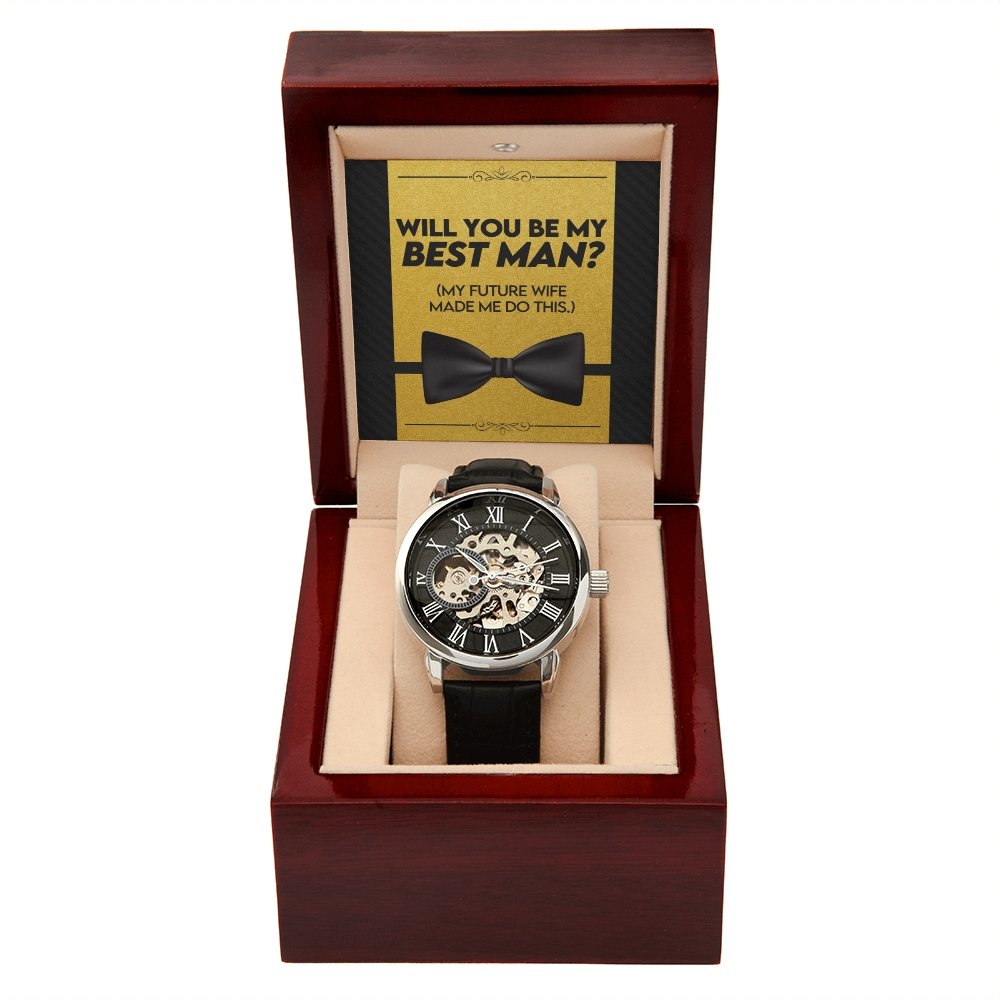 Will You Be My Best Man | Openwork Watch Plus Message Card | Jewelry | TageUnlimited