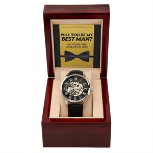 Will You Be My Best Man | Openwork Watch Plus Message Card | Jewelry | TageUnlimited