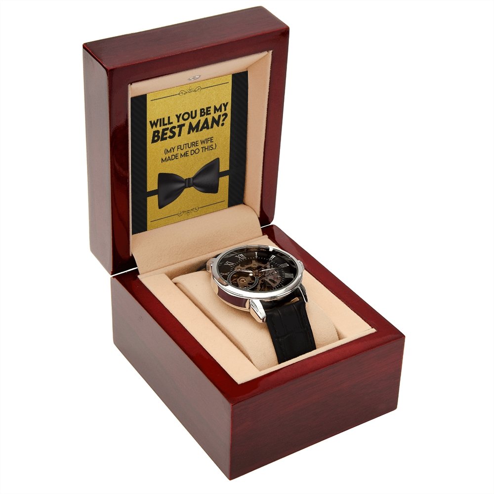 Will You Be My Best Man | Openwork Watch Plus Message Card | Jewelry | TageUnlimited