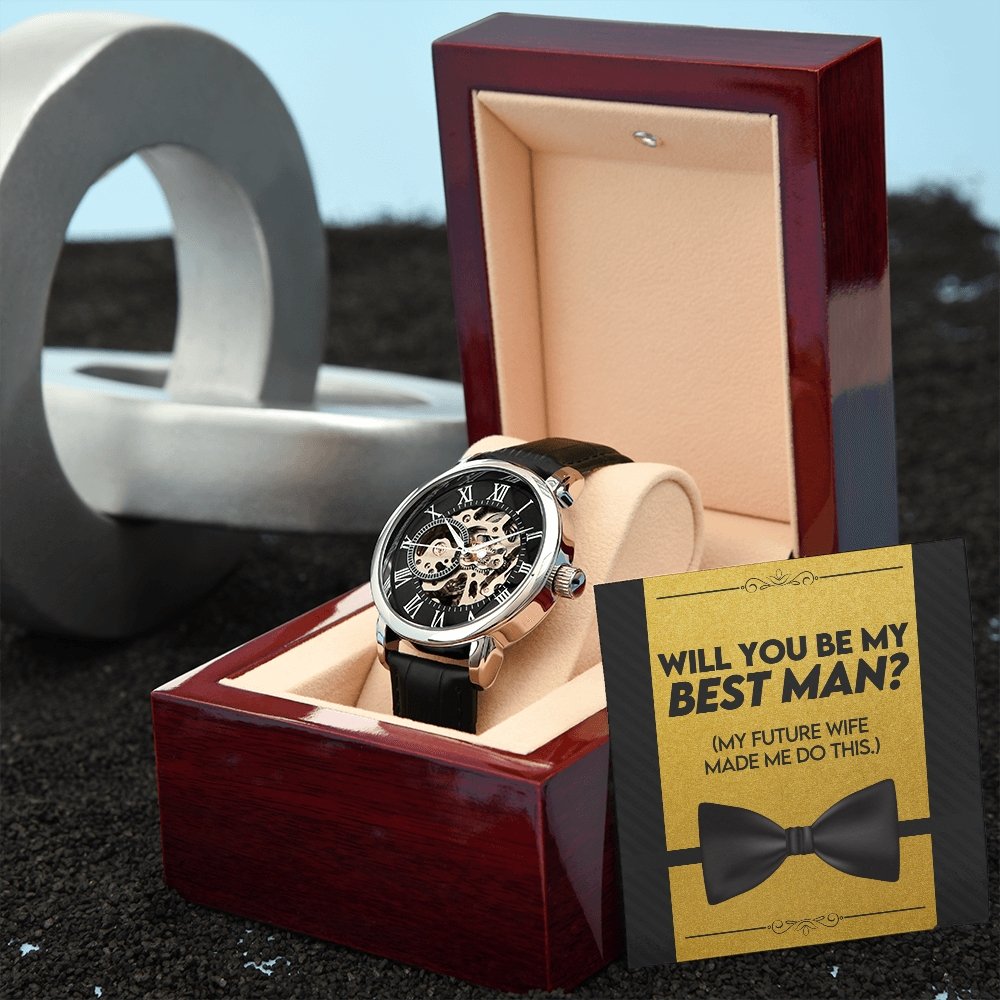 Will You Be My Best Man | Openwork Watch Plus Message Card | Jewelry | TageUnlimited