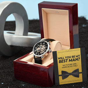 Will You Be My Best Man | Openwork Watch Plus Message Card | Jewelry | TageUnlimited