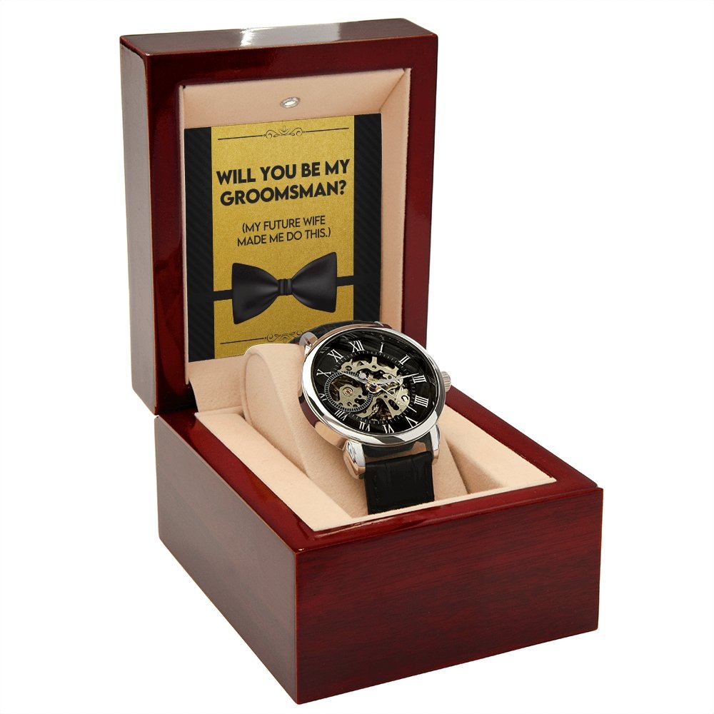 Will You be My Groomsman | Openwork Watch Plus Message Card | Jewelry | TageUnlimited
