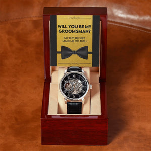 Will You be My Groomsman | Openwork Watch Plus Message Card | Jewelry | TageUnlimited