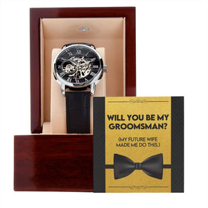 Will You be My Groomsman | Openwork Watch Plus Message Card | Jewelry | TageUnlimited