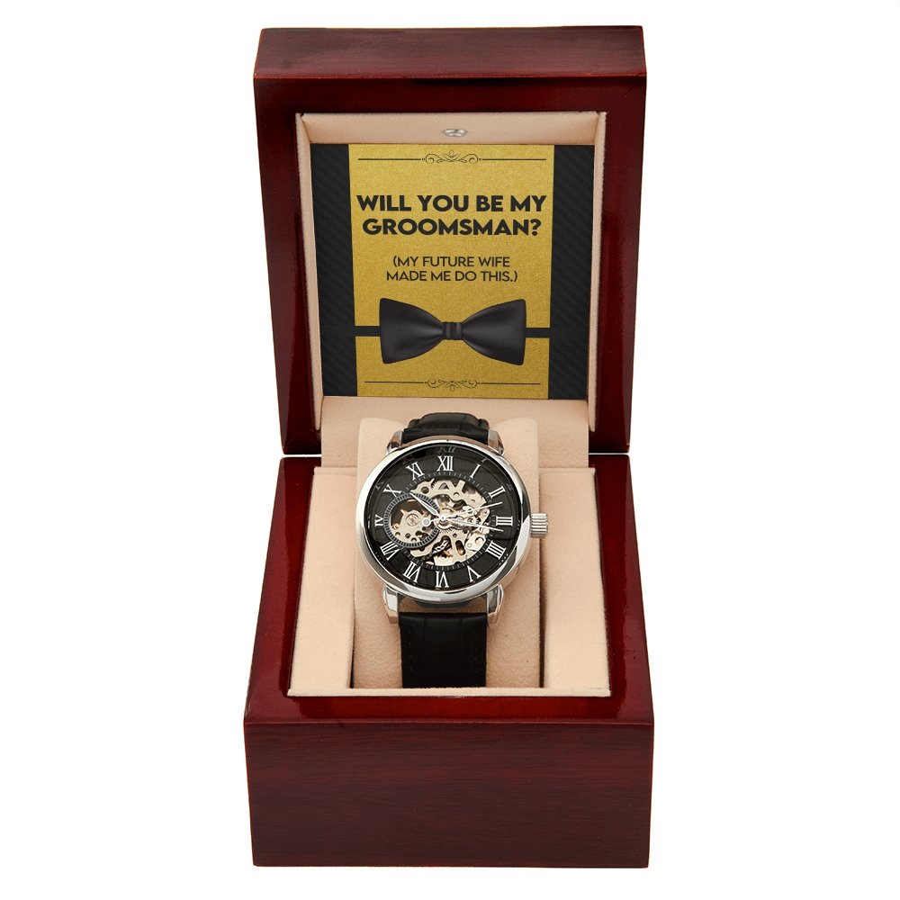 Will You be My Groomsman | Openwork Watch Plus Message Card | Jewelry | TageUnlimited