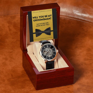 Will You be My Groomsman | Openwork Watch Plus Message Card | Jewelry | TageUnlimited