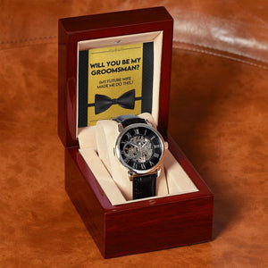 Will You be My Groomsman | Openwork Watch Plus Message Card | Jewelry | TageUnlimited