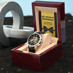 Will You be My Groomsman | Openwork Watch Plus Message Card | Jewelry | TageUnlimited