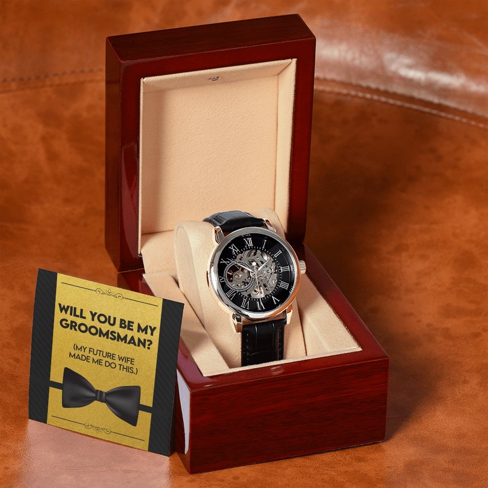 Will You be My Groomsman | Openwork Watch Plus Message Card | Jewelry | TageUnlimited
