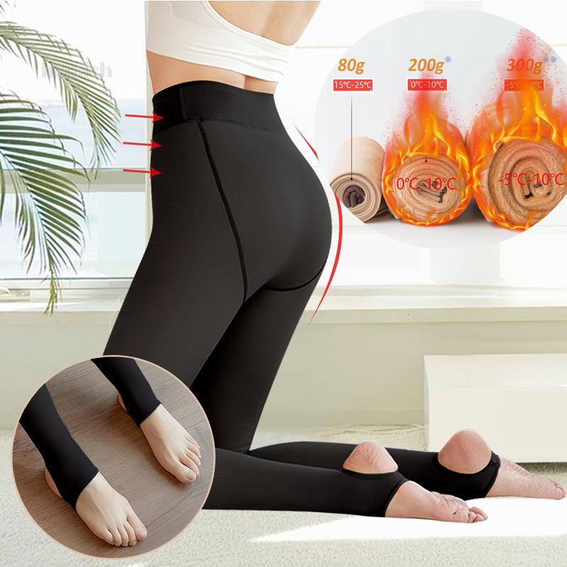 Winter Women Leggings Fleece Warm Tights Sexy Slim Translucent Pantyhose High Waist Thick Wool Sock Panty Women Thermal Leggings | 0 | TageUnlimited