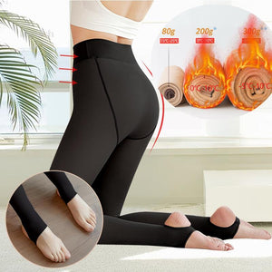 Winter Women Leggings Fleece Warm Tights Sexy Slim Translucent Pantyhose High Waist Thick Wool Sock Panty Women Thermal Leggings | 0 | TageUnlimited