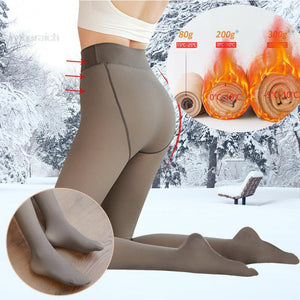 Winter Women Leggings Fleece Warm Tights Sexy Slim Translucent Pantyhose High Waist Thick Wool Sock Panty Women Thermal Leggings | 0 | TageUnlimited