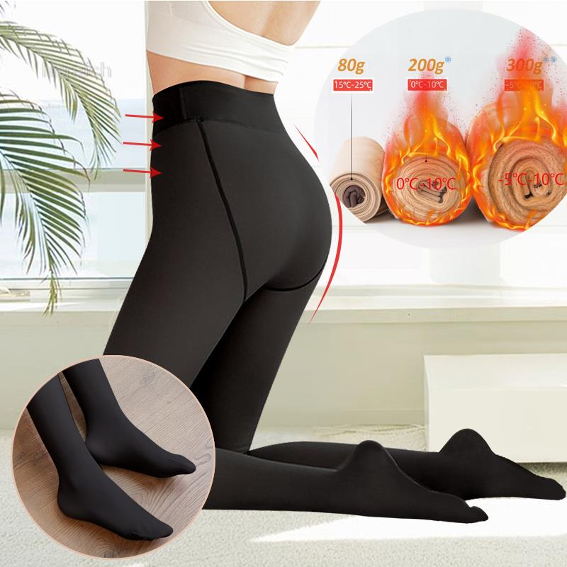 Winter Women Leggings Fleece Warm Tights Sexy Slim Translucent Pantyhose High Waist Thick Wool Sock Panty Women Thermal Leggings | 0 | TageUnlimited
