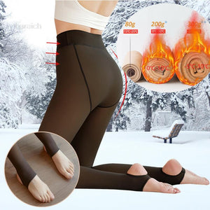 Winter Women Leggings Fleece Warm Tights Sexy Slim Translucent Pantyhose High Waist Thick Wool Sock Panty Women Thermal Leggings | 0 | TageUnlimited