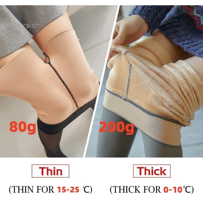 Winter Women Leggings Fleece Warm Tights Sexy Slim Translucent Pantyhose High Waist Thick Wool Sock Panty Women Thermal Leggings | 0 | TageUnlimited