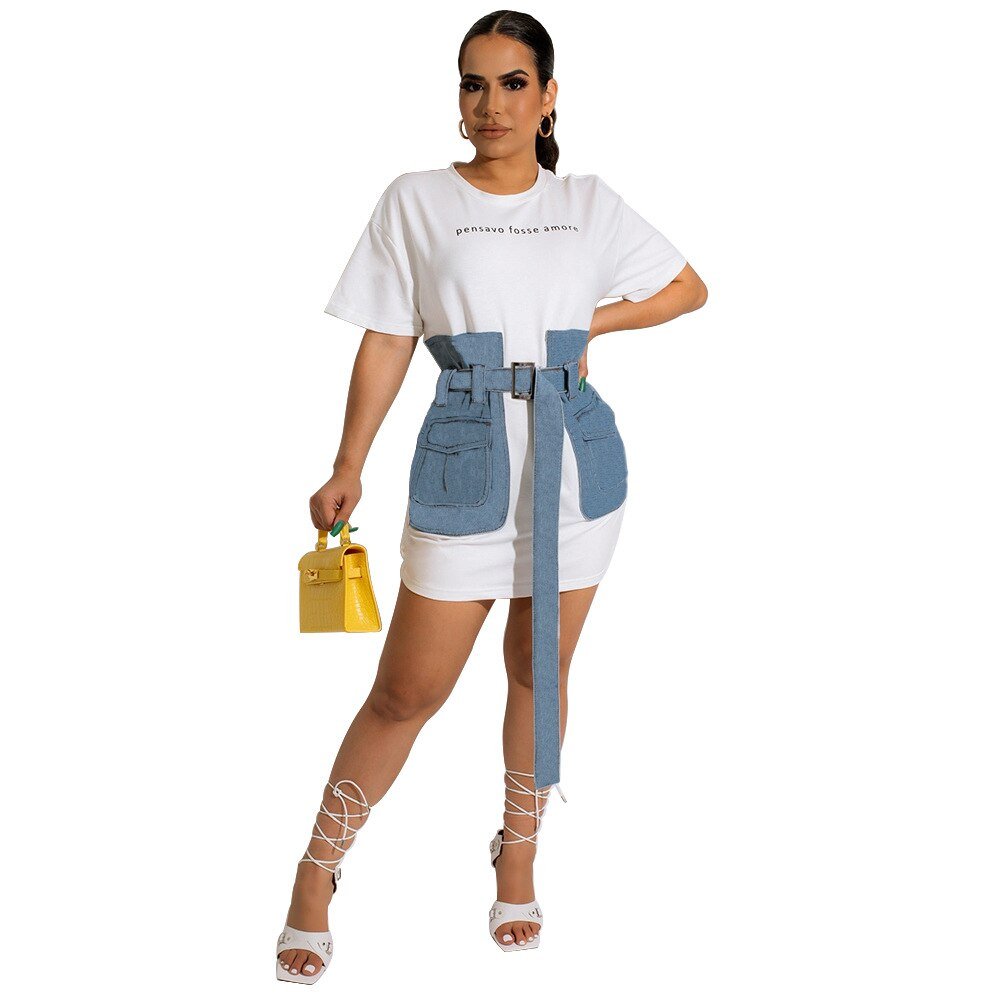 Women Full Sleeve Jean Patchwork Short Dresses Female Autumn Casual Bodycon Denim Sweatshirt  New Fashion Streetwear | 0 | TageUnlimited