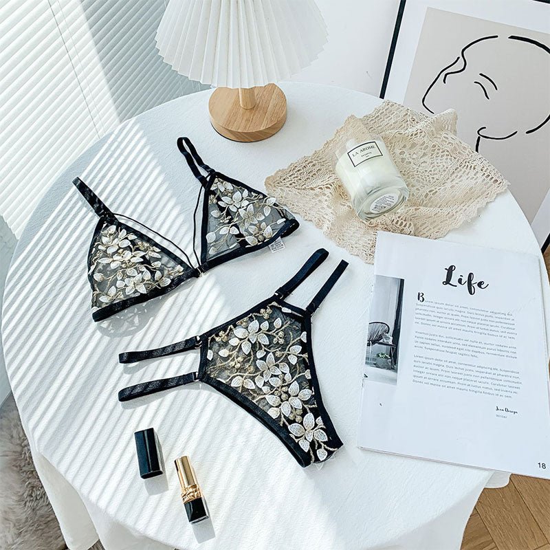 Women Lace Bra Sets Seamless Underwear Backless Vest Sexy Bralette Lingerie Ultrathin Bra & Brief Sets Female | TageUnlimited