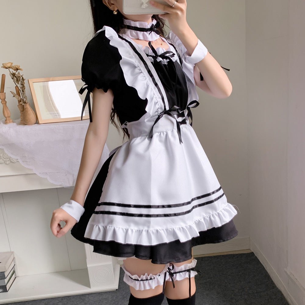 Women Maid Outfit Anime Dress Black And White Dresses Japanese Cute Lolita Dress Costume Cosplay Cafe Apron Party Costume | Tage-Active