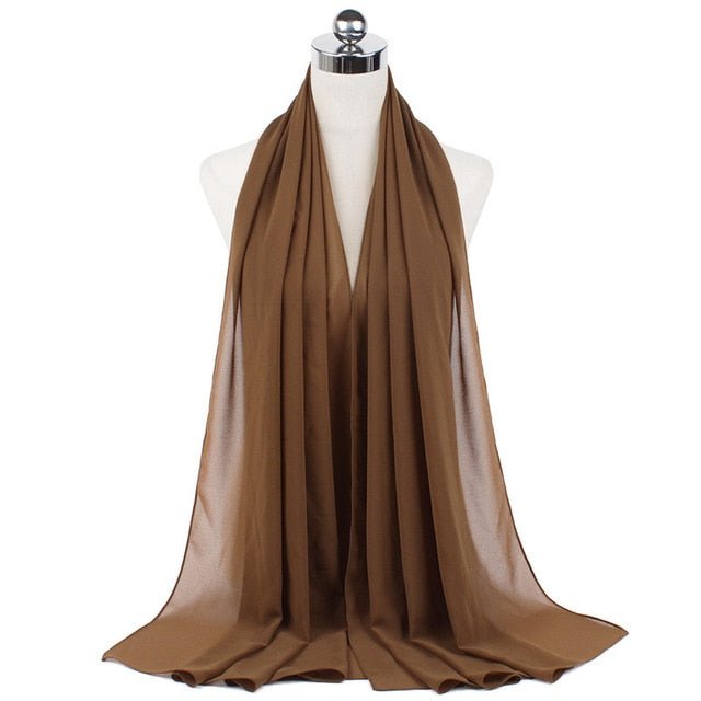 Women Muslim Chiffon Hijab Shawls Scarf Modal Cotton Jersey Hijabs Plain Soft For Woman Muslim Voile Head Wraps 70*180cm Islamic | TageUnlimited