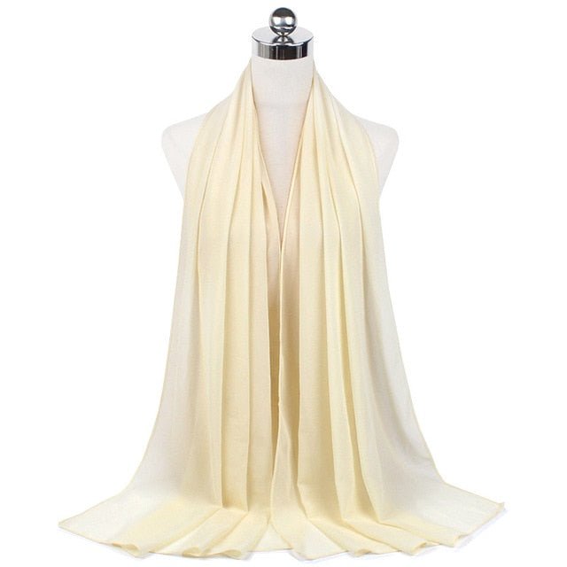 Women Muslim Chiffon Hijab Shawls Scarf Modal Cotton Jersey Hijabs Plain Soft For Woman Muslim Voile Head Wraps 70*180cm Islamic | TageUnlimited