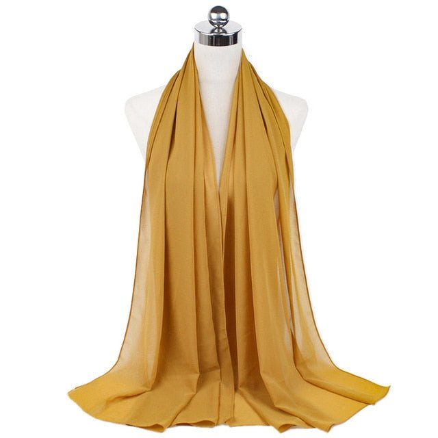 Women Muslim Chiffon Hijab Shawls Scarf Modal Cotton Jersey Hijabs Plain Soft For Woman Muslim Voile Head Wraps 70*180cm Islamic - TageUnlimited
