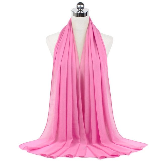 Women Muslim Chiffon Hijab Shawls Scarf Modal Cotton Jersey Hijabs Plain Soft For Woman Muslim Voile Head Wraps 70*180cm Islamic | TageUnlimited