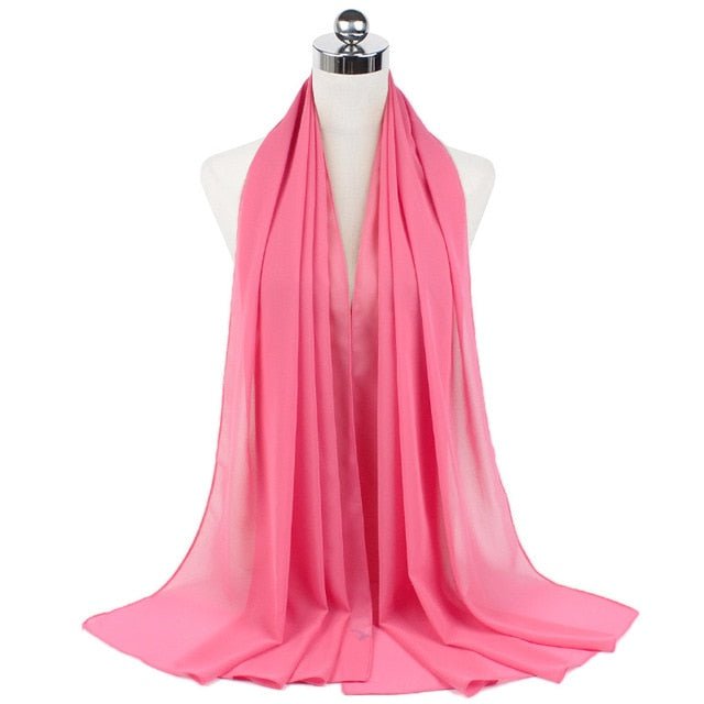 Women Muslim Chiffon Hijab Shawls Scarf Modal Cotton Jersey Hijabs Plain Soft For Woman Muslim Voile Head Wraps 70*180cm Islamic | TageUnlimited